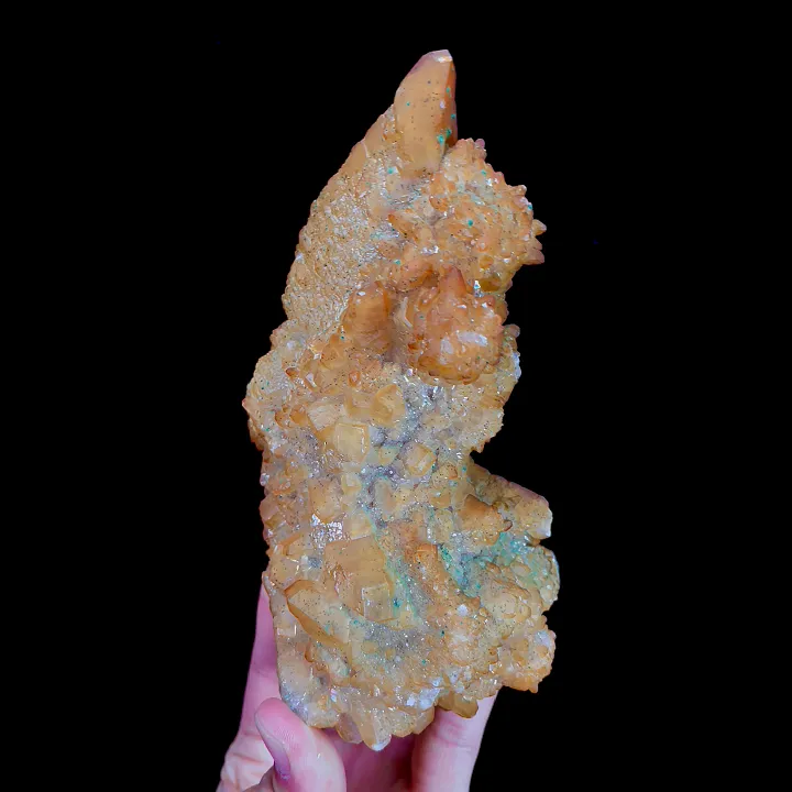 Natural Yellow Calcite and Malachite, Mineral Specimen:Shuikoushan,Hunan (75*100*125MM) - image 2