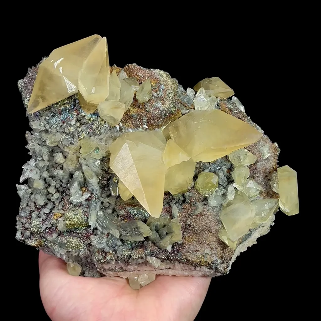 Natural Yellow Calcite and Pyrite, Mineral Specimen:Daye,Hubei (160*110*75MM) image