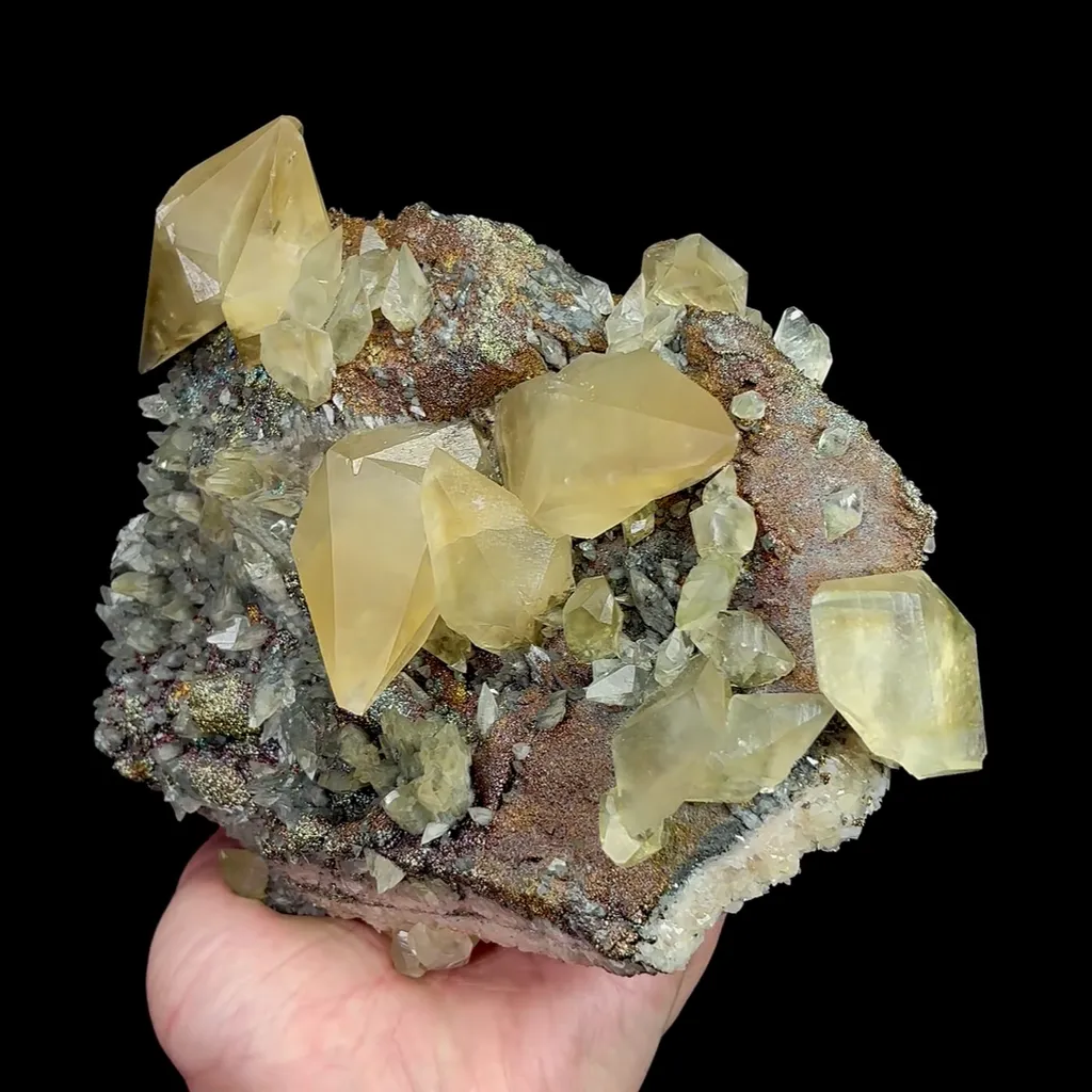 Natural Yellow Calcite and Pyrite, Mineral Specimen:Daye,Hubei (160*110*75MM) - image 2