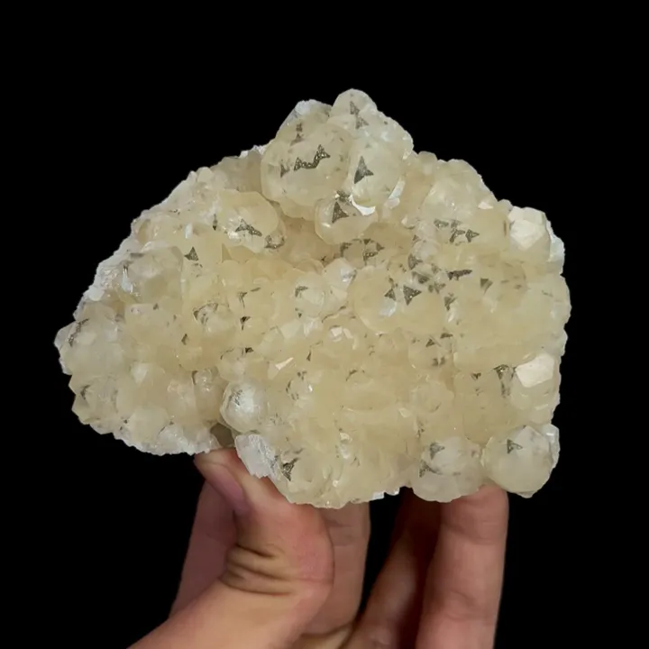 Natural Yellow Calcite and Pyrite, Mineral Specimen:Daye,Hubei (95*80*30MM) image