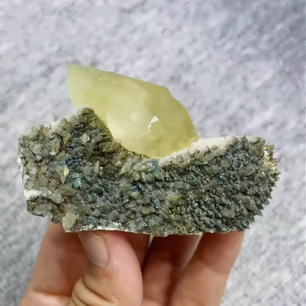 Natural Yellow Calcite and Pyrite Symbiosis comes from Daye,Hubei 80*45*35MM - image 3