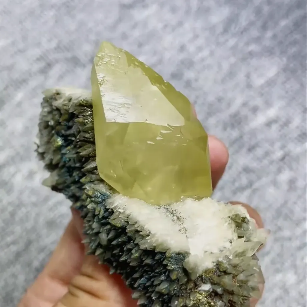 Natural Yellow Calcite and Pyrite Symbiosis comes from Daye,Hubei 80*45*35MM image