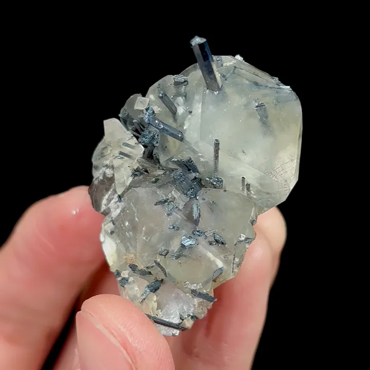 Natural Yellow Calcite and Stibnite, Mineral Specimen:Fujian,China (30*45*40MM) - image 4