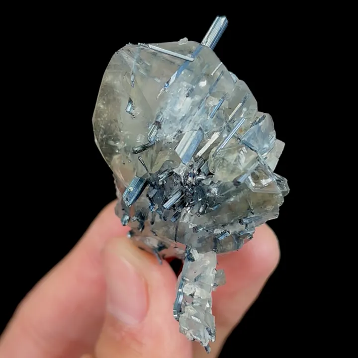 Natural Yellow Calcite and Stibnite, Mineral Specimen:Fujian,China (30*45*40MM) - image 3