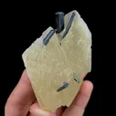 Natural Yellow Calcite and Stibnite, Mineral Specimen:Fujian,China (70*65*35MM) - image 3