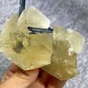 Natural Yellow Calcite and Stibnite Symbiosis comes from Fujian,China 80*50*30MM - image 3