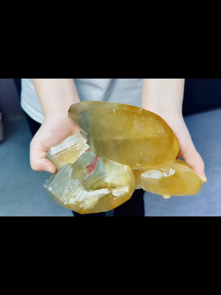 Natural Yellow Calcite comes from Fujian,China 270*200*100MM - image 3