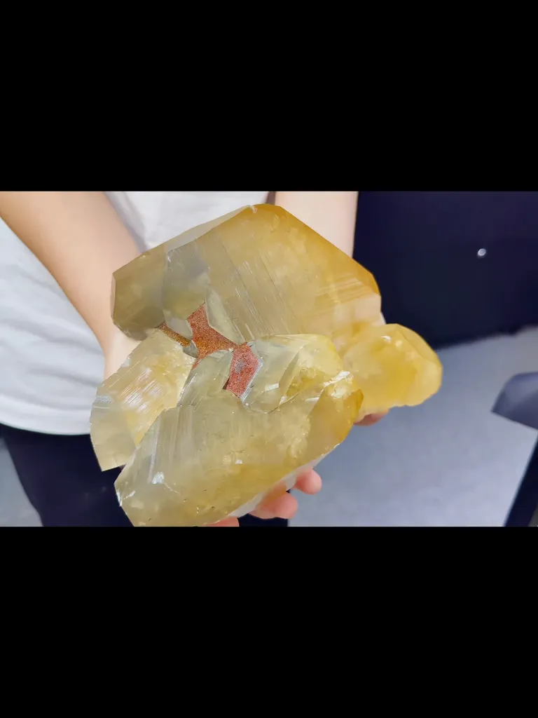 Natural Yellow Calcite comes from Fujian,China 270*200*100MM - image 2