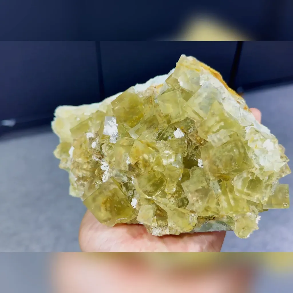 Natural Yellow Cubic Fluorite comes from Beijing,China 180*105*50MM - image 2