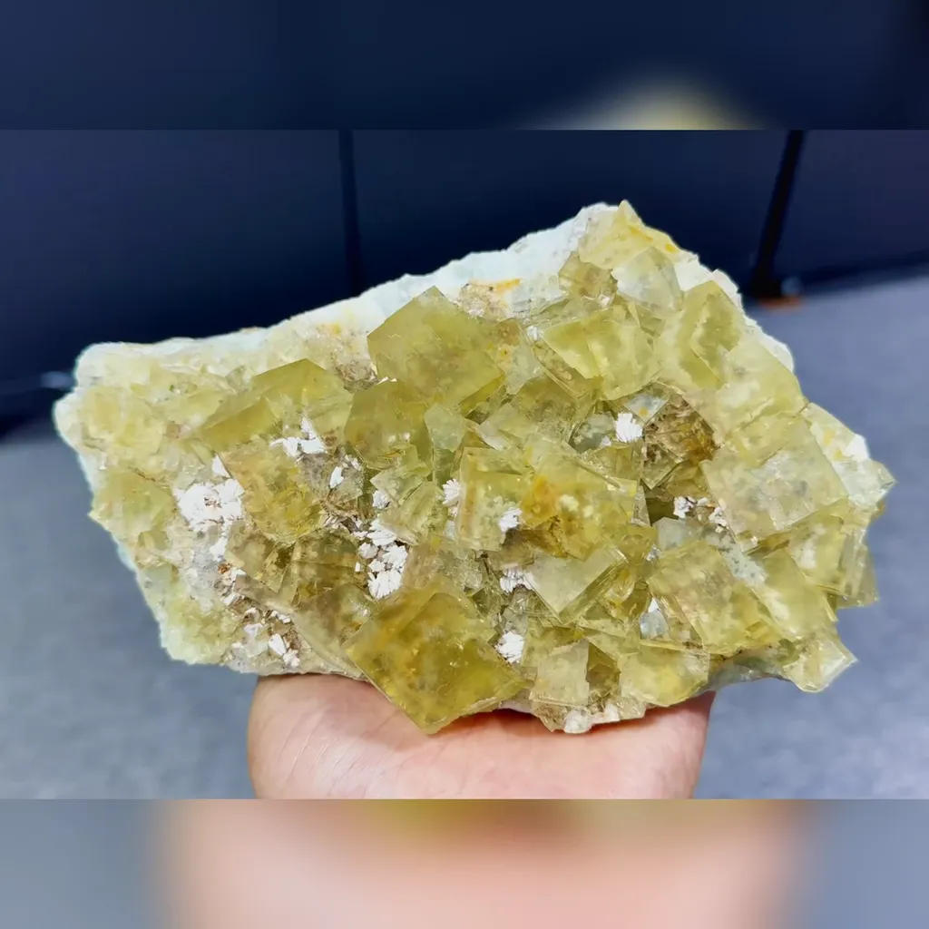 Natural Yellow Cubic Fluorite comes from Beijing,China 180*105*50MM image