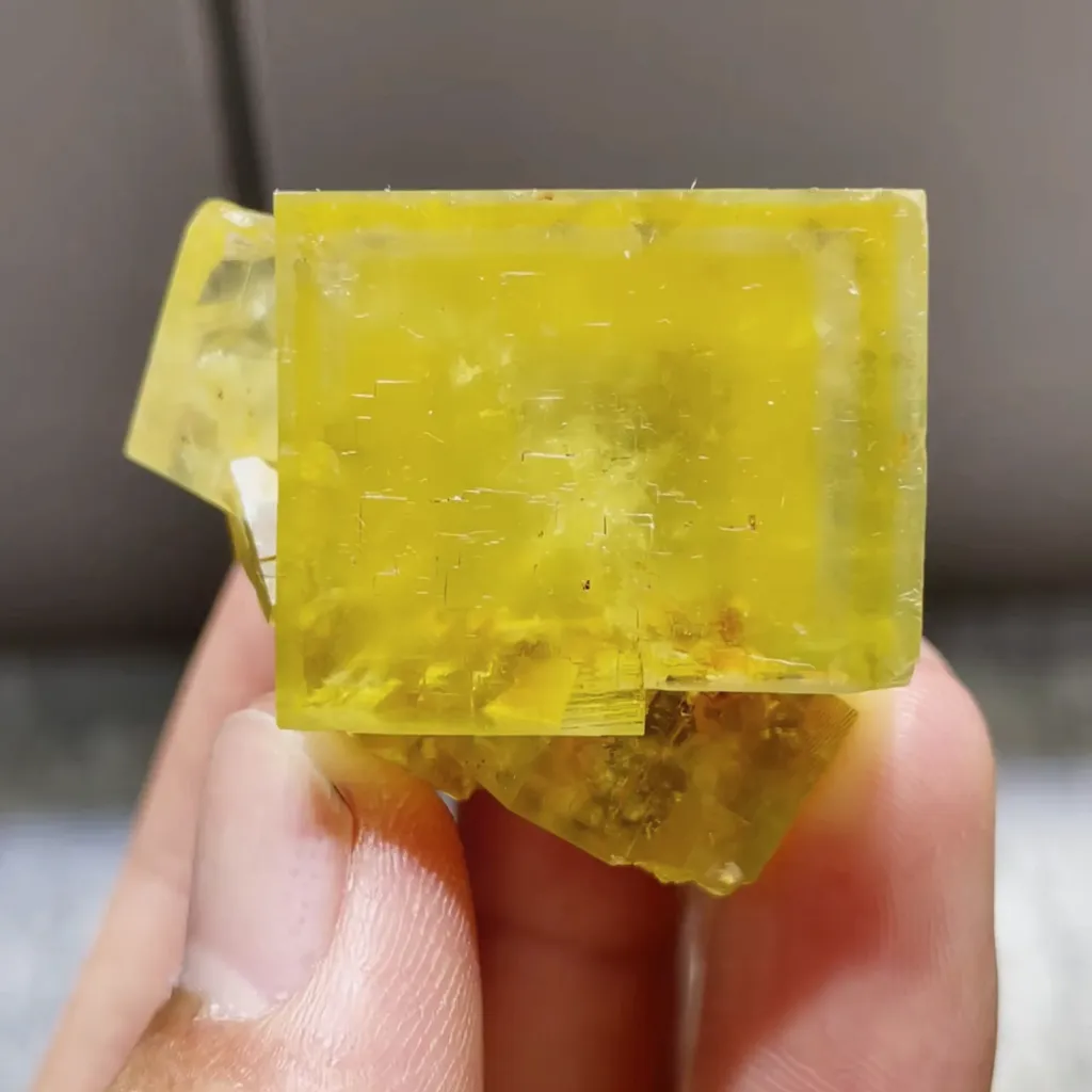 Natural Yellow Cubic Fluorite comes from Beijing,China 35*30*30MM image