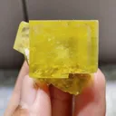Natural Yellow Cubic Fluorite comes from Beijing,China 35*30*30MM - image 1