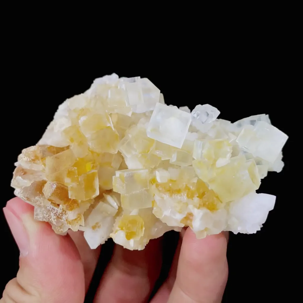 Natural Yellow Cubic Fluorite comes from Xianghualing,Hunan 70*50*25MM - image 2