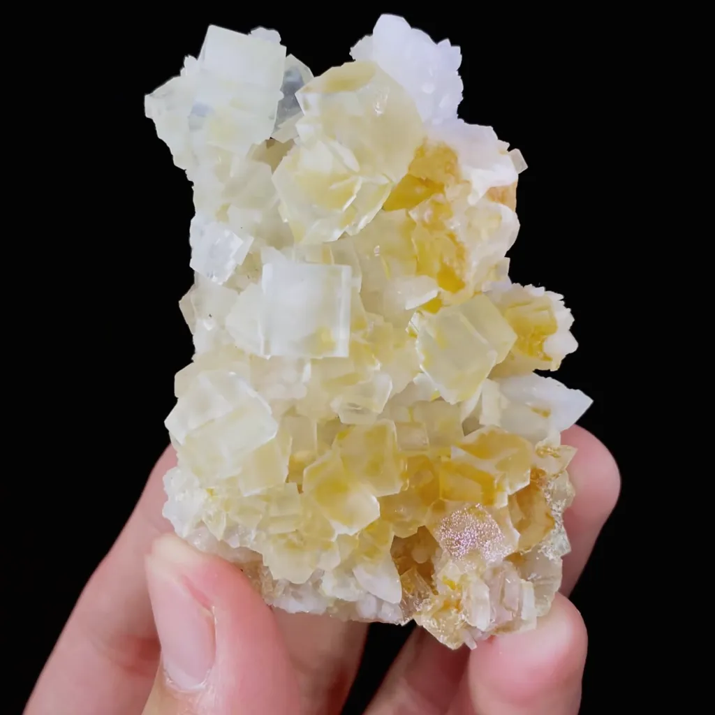 Natural Yellow Cubic Fluorite comes from Xianghualing,Hunan 70*50*25MM image