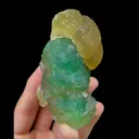 Natural Yellow Fluorite and Green Fluorite,Globular Octahedron Mineral Specimen:ZHEJIANG (48*105*75mm) - image 2