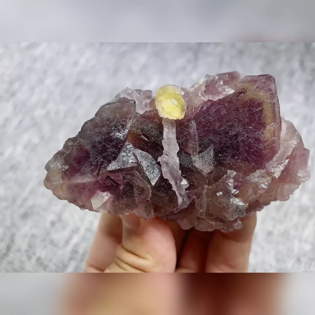 Natural Yellow Fluorite and Purple Fluorite Symbiosis comes from Zhejiang,China 80*50*30MM - image 5
