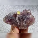 Natural Yellow Fluorite and Purple Fluorite Symbiosis comes from Zhejiang,China 80*50*30MM - image 1