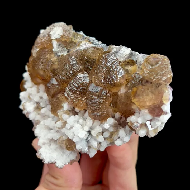 Natural Yellow Fluorite and Quartz Cluster, Mineral Specimen: Huanggangliang,Inner Mongolia (105*70*35MM) - image 3