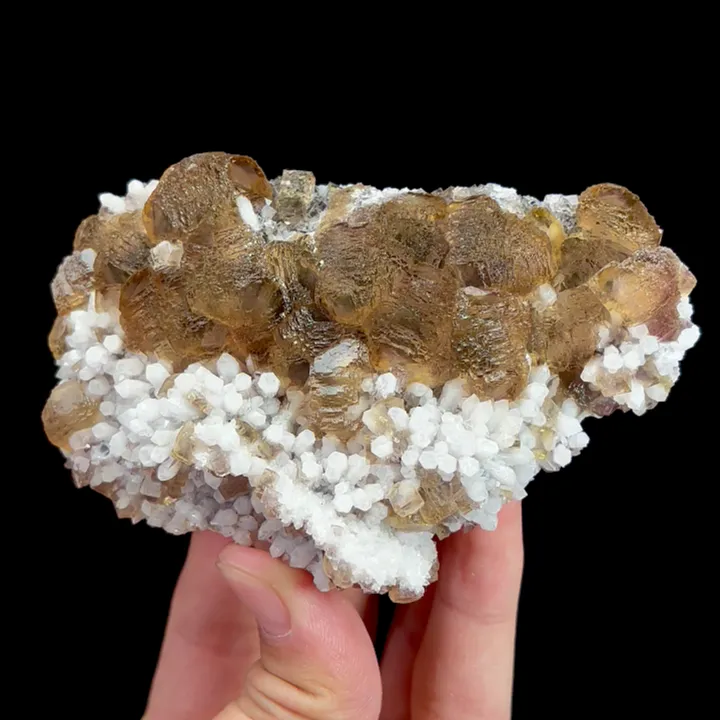 Natural Yellow Fluorite and Quartz Cluster, Mineral Specimen: Huanggangliang,Inner Mongolia (105*70*35MM) - image 4