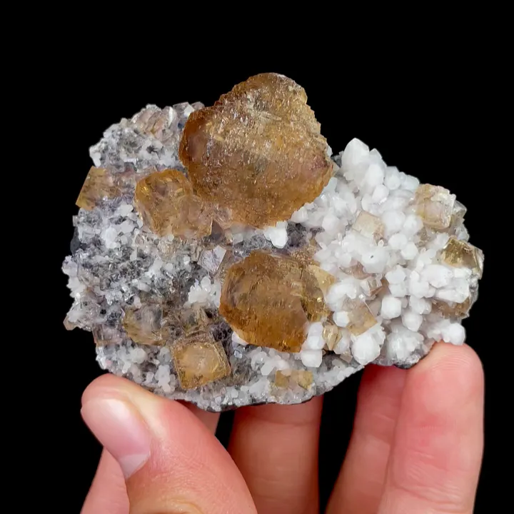 Natural Yellow Fluorite and Quartz, Mineral Specimen: Inner Mongolia,China (60*50*25MM) - image 6