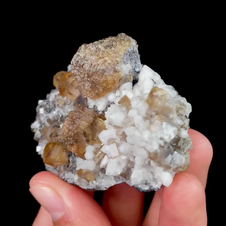 Natural Yellow Fluorite and Quartz, Mineral Specimen: Inner Mongolia,China (60*50*25MM) - image 3