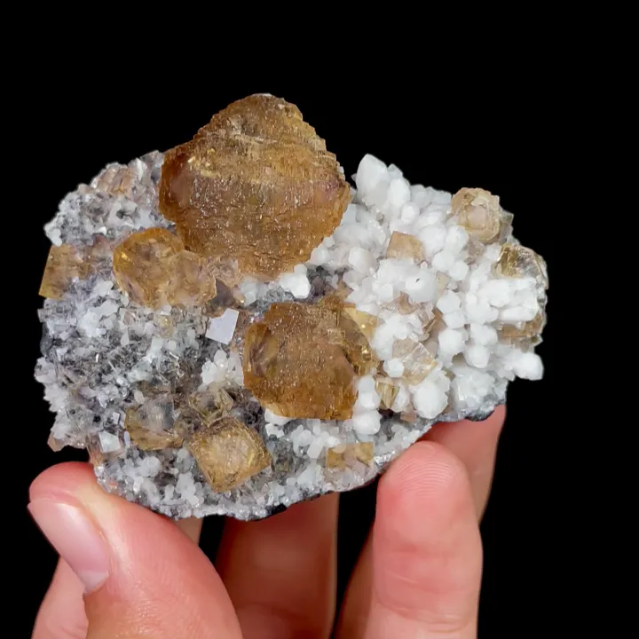 Natural Yellow Fluorite and Quartz, Mineral Specimen: Inner Mongolia,China (60*50*25MM) - image 5
