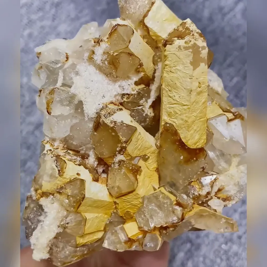 Natural Yellow Quartz comes from Jinlong,Guangdong  110*90*55MM - image 4