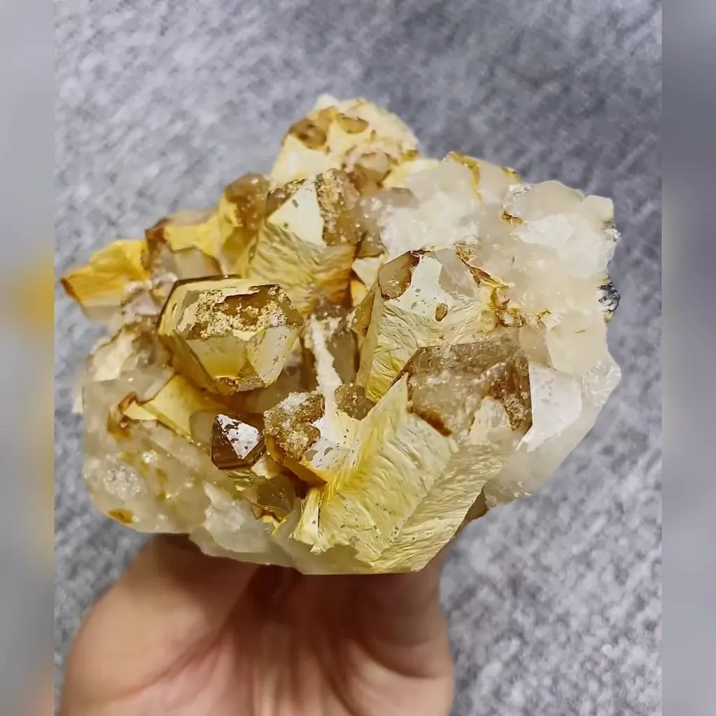 Natural Yellow Quartz comes from Jinlong,Guangdong  110*90*55MM - image 3