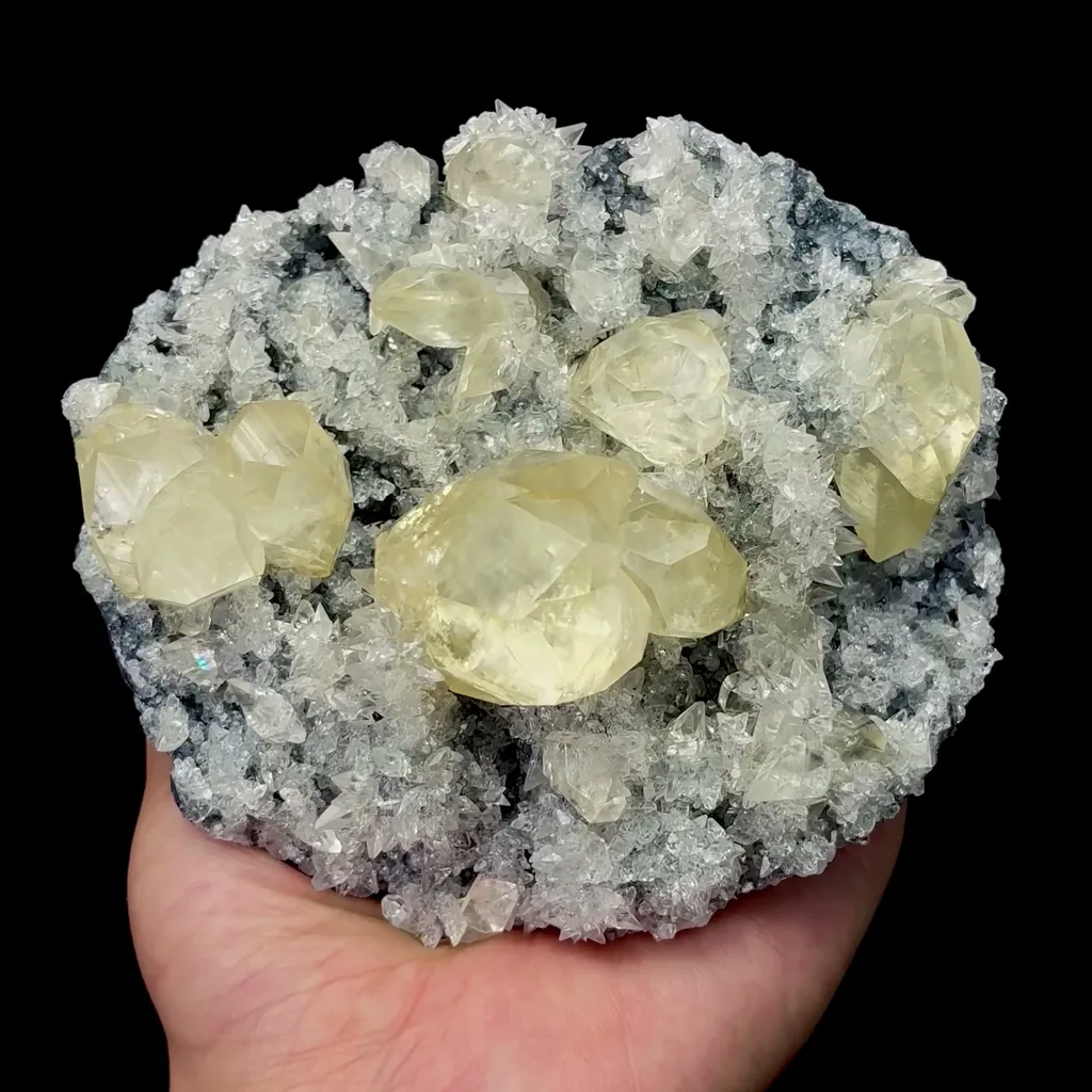Natural Yellow Rhombohedral Calcite Mineral Specimen,High Quality Specimen,ANHUI,CHINA(123*106*58mm) image