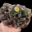 Natural Yellow Spherical Fluorite and Green Purple Octahedral Fluorite Mineral Specimen,High Quality Specimen,ZHEJIANG,CHINA(130*100*53mm) - image 3