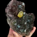 Natural Yellow Spherical Fluorite and Purple Fluorite, Mineral Specimen:Zhejiang,China (130*95*50MM) - image 2
