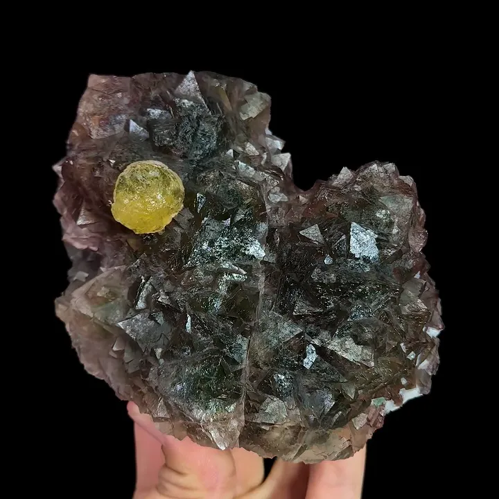 Natural Yellow Spherical Fluorite and Purple Fluorite, Mineral Specimen:Zhejiang,China (130*95*50MM) - image 3