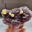 Natural Yellow Spherical Fluorite and Purple Octahedral Fluorite Symbiosis comes from Zhejiang,China 110*70*30MM - image 3