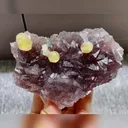 Natural Yellow Spherical Fluorite and Purple Octahedral Fluorite Symbiosis comes from Zhejiang,China 110*70*30MM - image 2