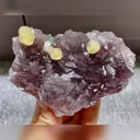 Natural Yellow Spherical Fluorite and Purple Octahedral Fluorite Symbiosis comes from Zhejiang,China 110*70*30MM - image 4