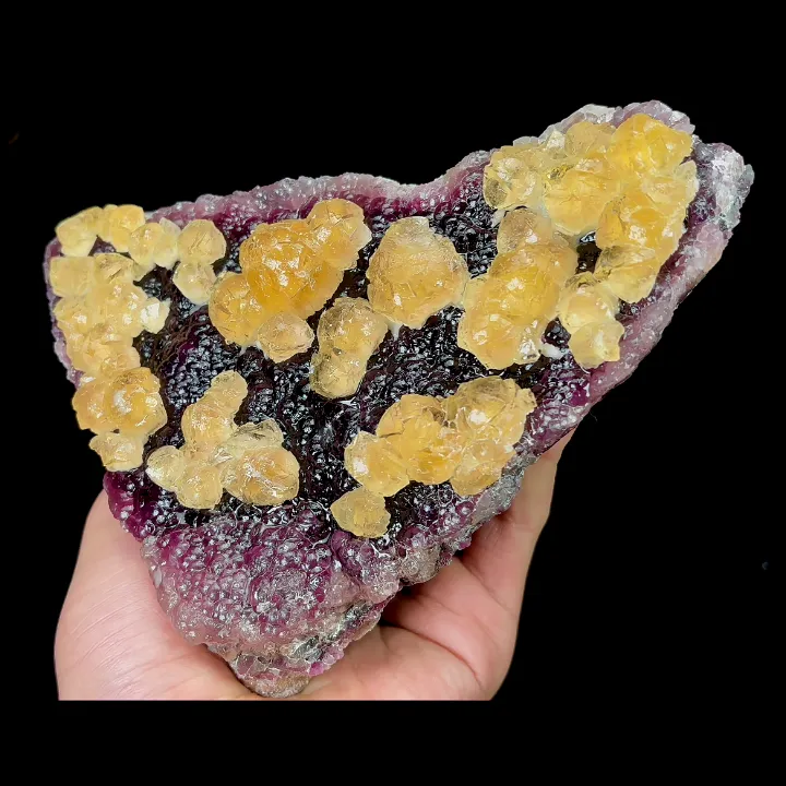 Natural Yellow Spherical Fluorite, Mineral Specimen: Zhejiang,China (160*110*40MM) image