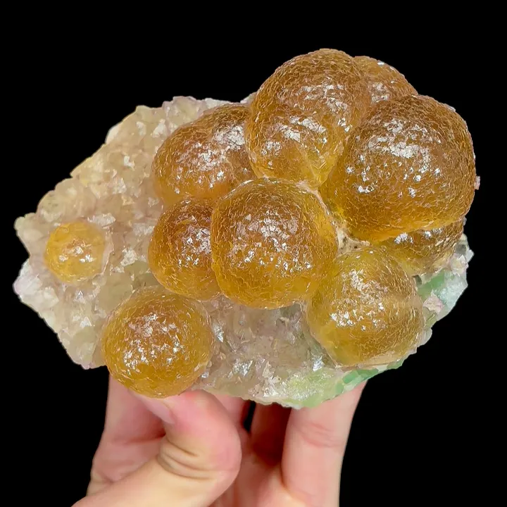 Natural Yellow Spherical Fluorite, Mineral Specimen:Beijing,China (120*85*60MM) - image 5