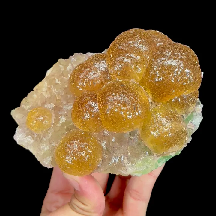 Natural Yellow Spherical Fluorite, Mineral Specimen:Beijing,China (120*85*60MM) - image 6