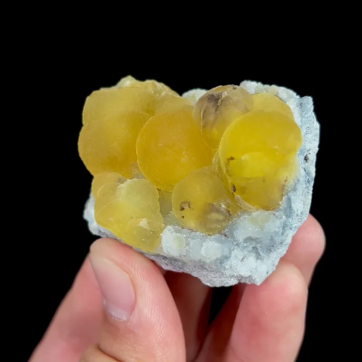Natural Yellow Spherical Fluorite, Mineral Specimen:Beijing,China (50*40*25MM) image