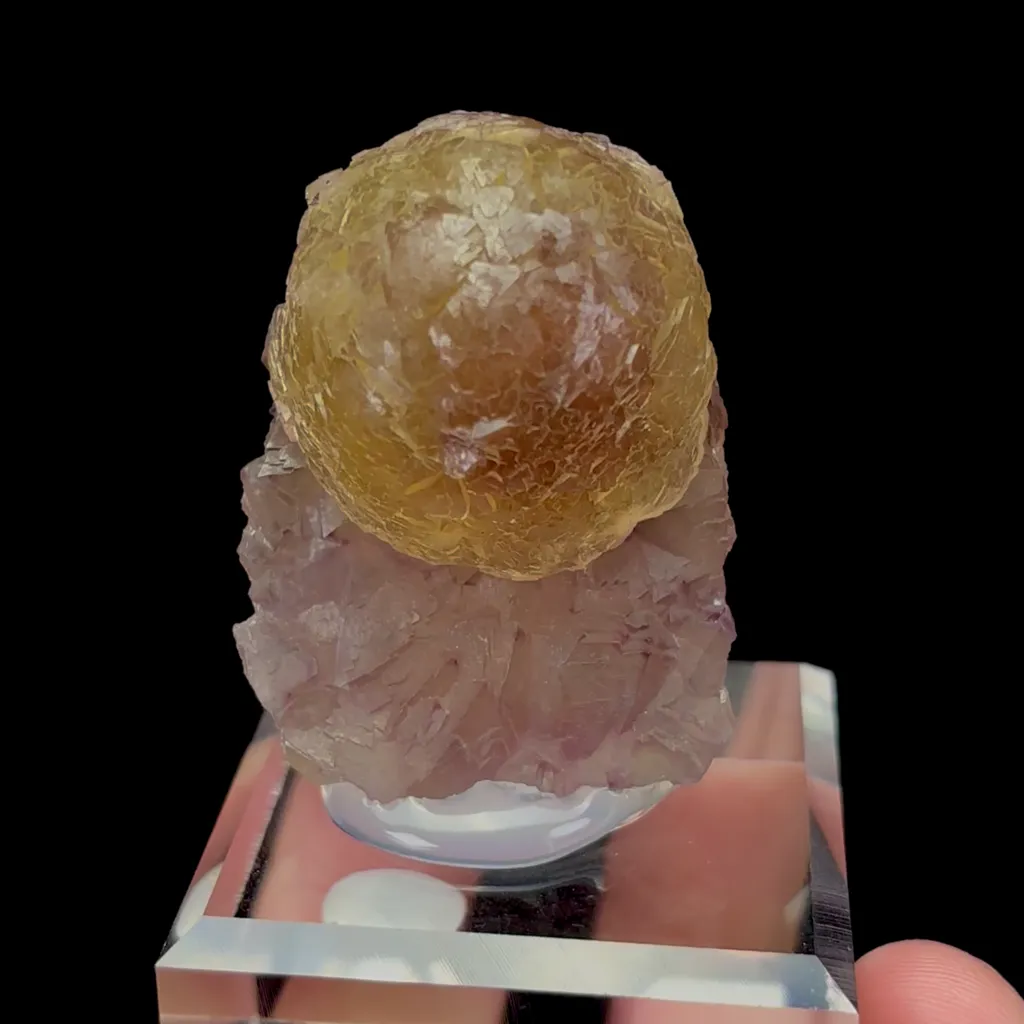 Natural Yellow Spherical Fluorite Mineral Specimen,High Quality Specimen,ZHEJIANG,CHINA(32*29*40mm) image