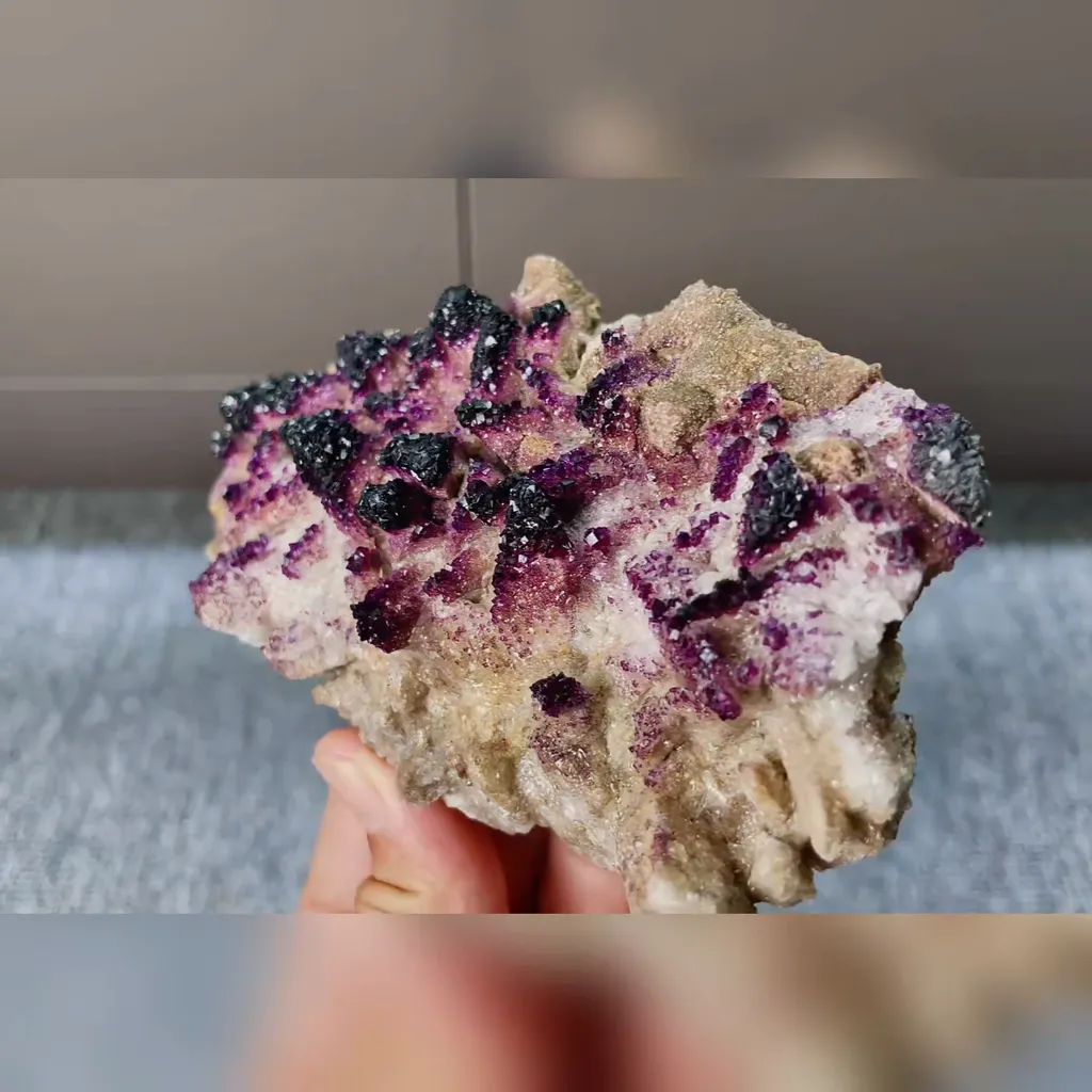 Natural Yttrium Fluorite and Calcite Symbiosis comes from Guizhou,China 130*70*40MM - image 2