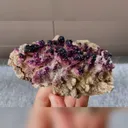 Natural Yttrium Fluorite and Calcite Symbiosis comes from Guizhou,China 130*70*40MM - image 3