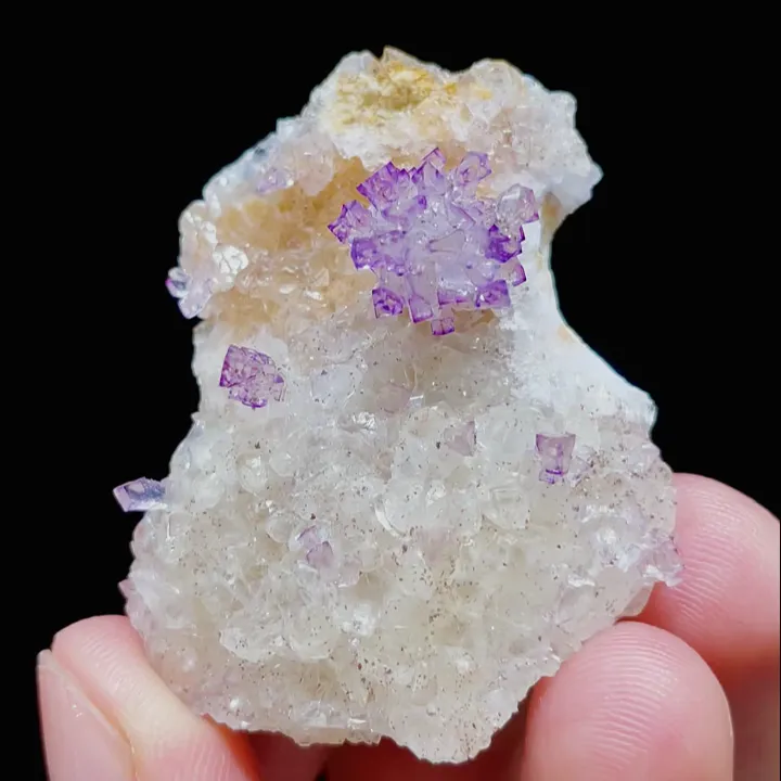 Natural Yttrium Fluorite and Gypsum, Mineral Specimen:Guizhou,China (30*40*15MM) image