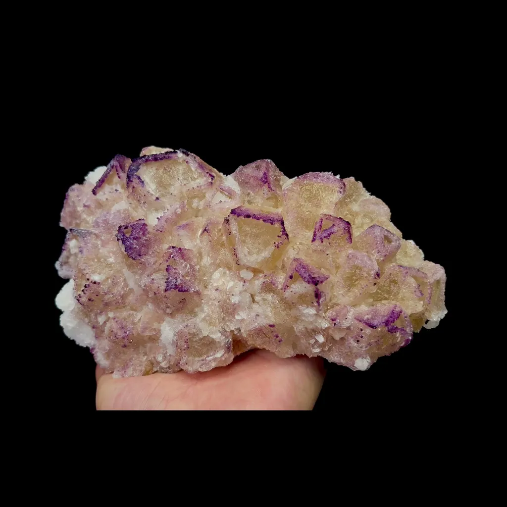 Natural Yttrium Fluorite and Gypsum Mineral Specimen,High Quality Specimen,GUIZHOU,CHINA(180*100*55mm) image