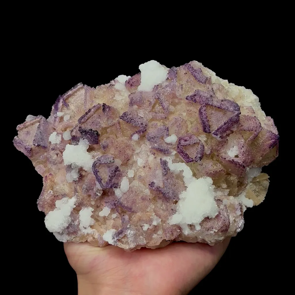 Natural Yttrium Fluorite and Gypsum Mineral Specimen,High Quality Specimen,GUIZHOU,CHINA(180*120*50mm) image