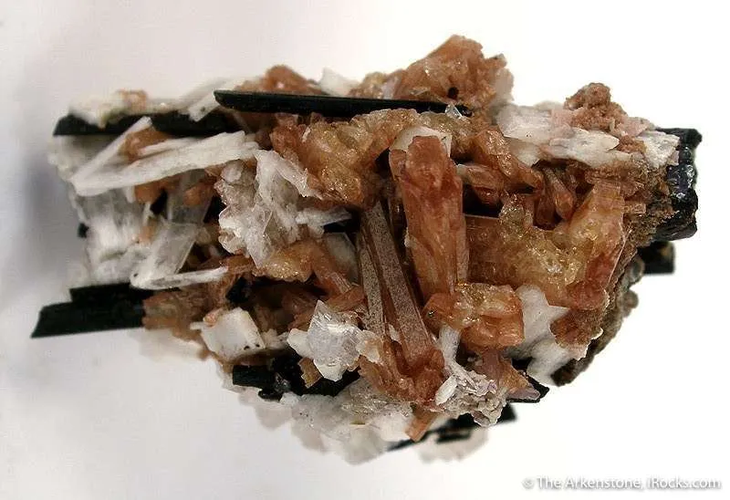 Nenadkevichite With Rhodochrosite, Aegirine, Elpidite image