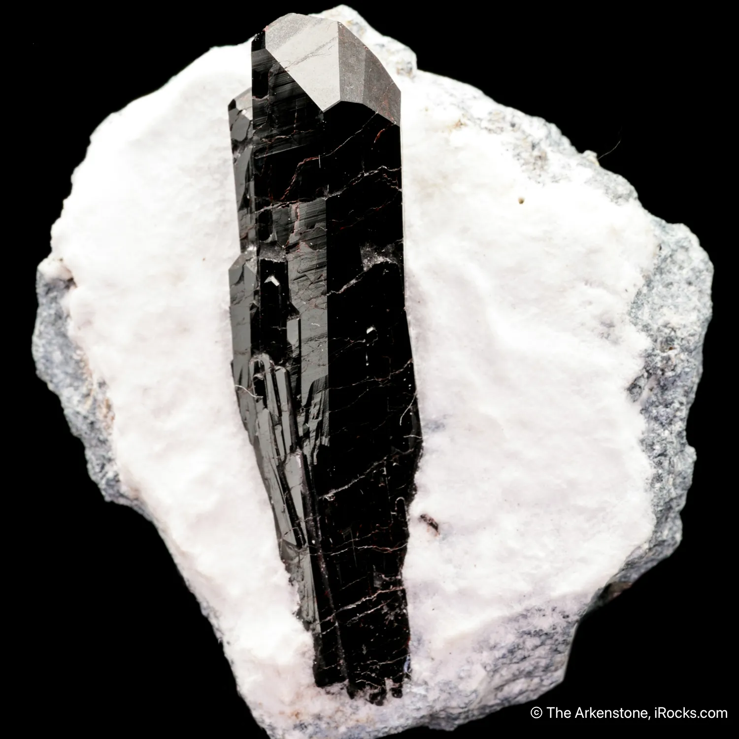 Neptunite on Natrolite - image 1