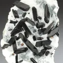 Neptunite on Natrolite with Joaquinite-(Ce) and Benitoite - image 1