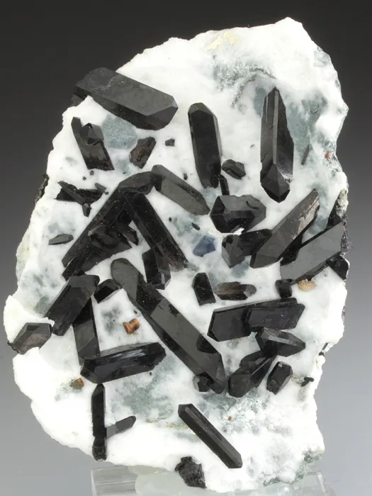 Neptunite on Natrolite with Joaquinite-(Ce) and Benitoite - image 1