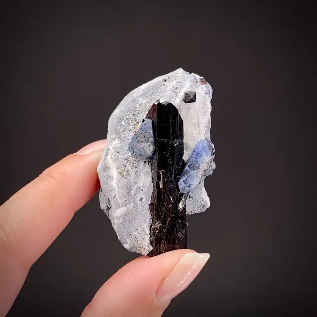 Neptunite with Benitoite image